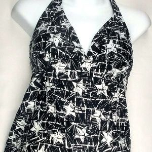 Women's Black Tankini Swim Top, Converse Size M